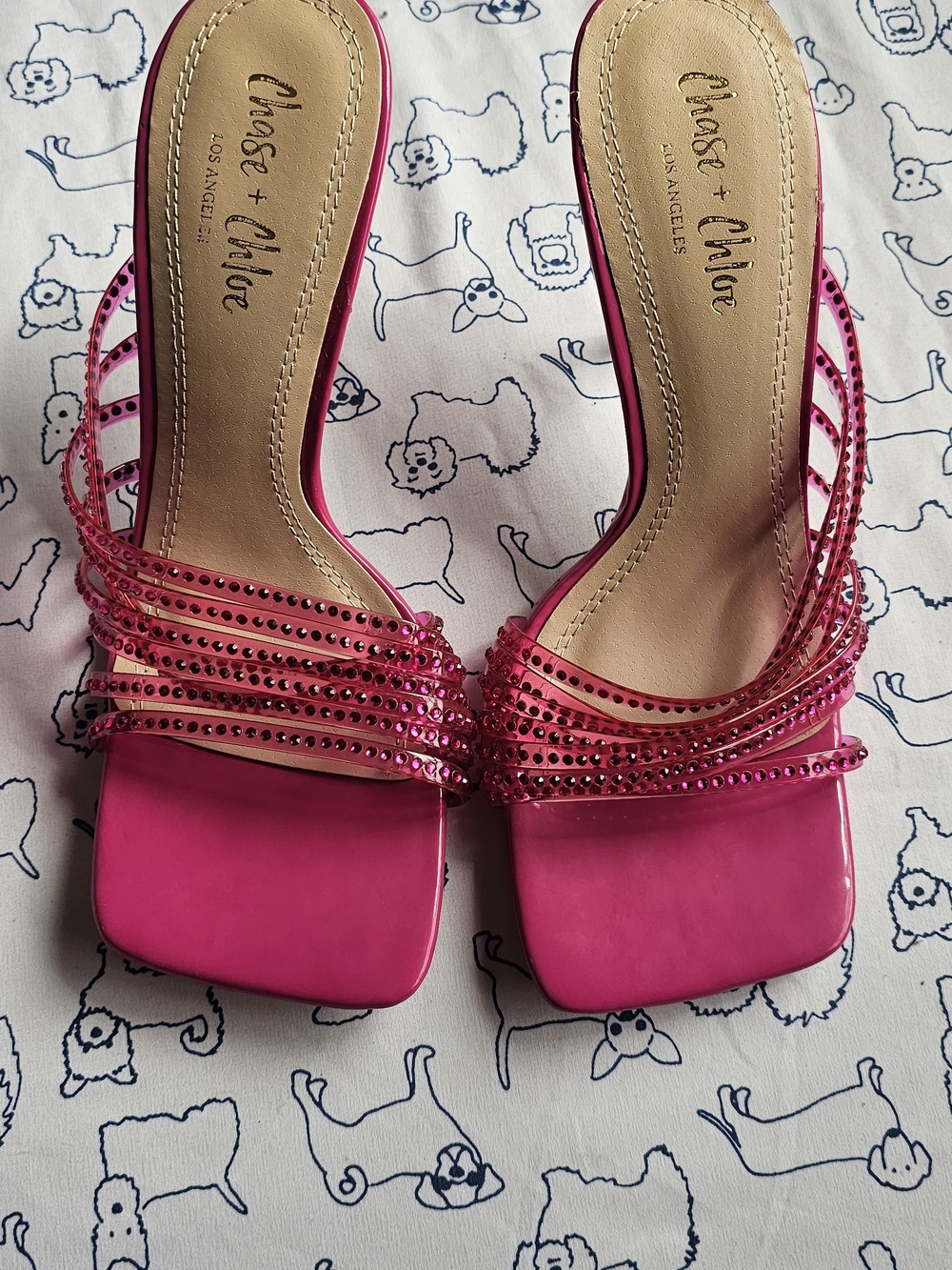 Chase + Chloe Women’s Hot Pink Strappy Slide Sandals